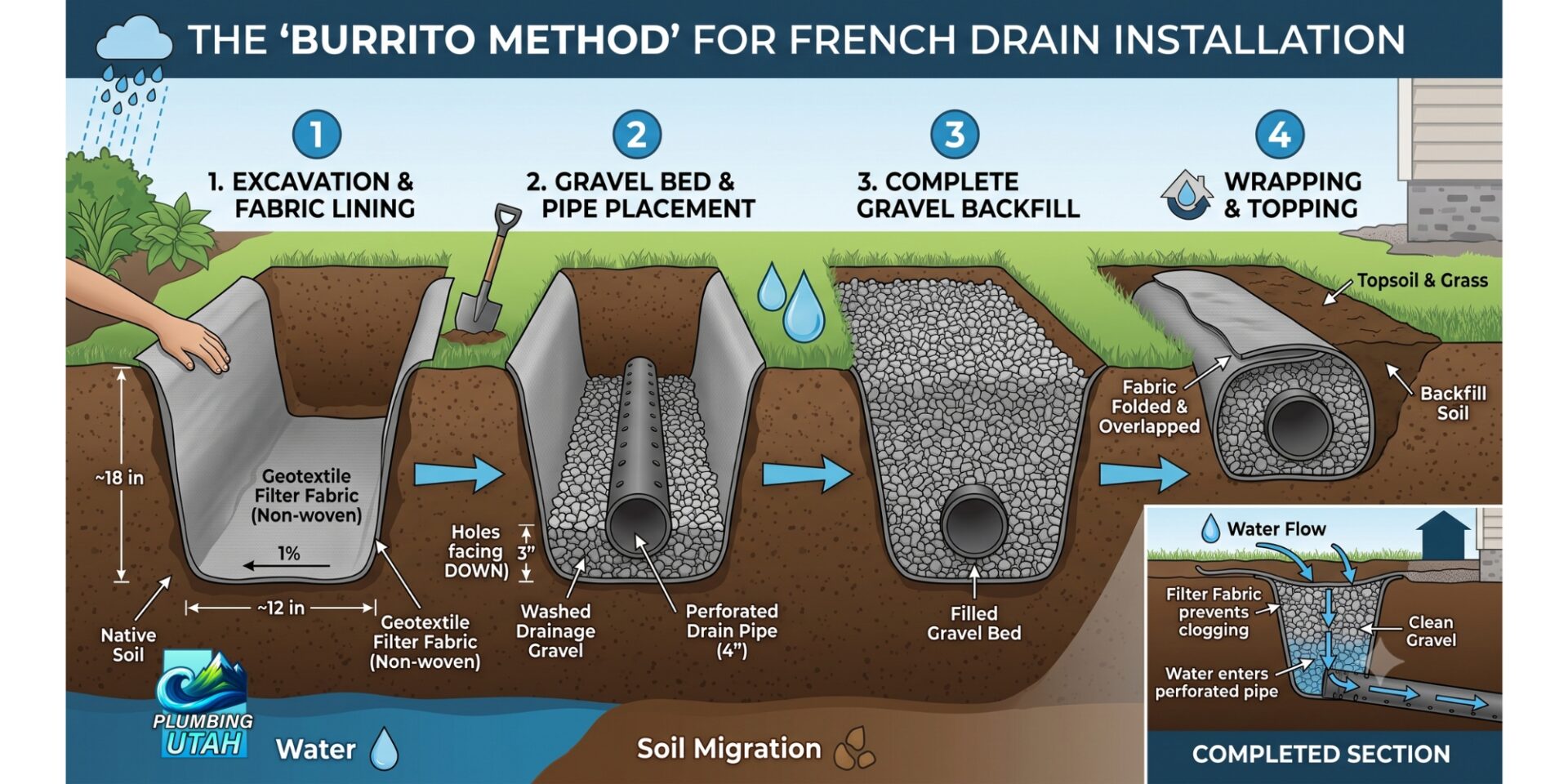 plumbing-utah-burrito-method-french-drains